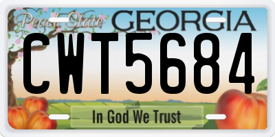 GA license plate CWT5684