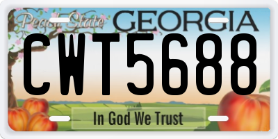GA license plate CWT5688