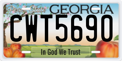 GA license plate CWT5690