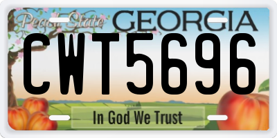 GA license plate CWT5696