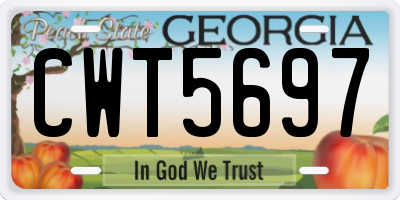 GA license plate CWT5697