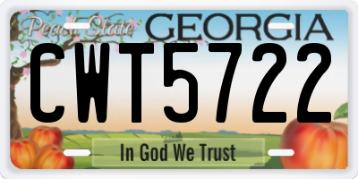 GA license plate CWT5722