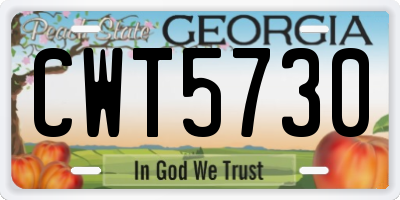 GA license plate CWT5730