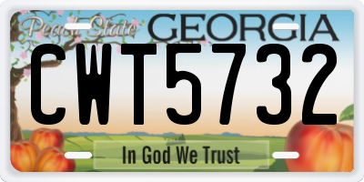GA license plate CWT5732