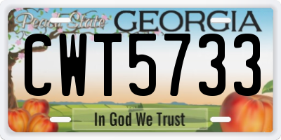 GA license plate CWT5733