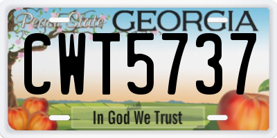 GA license plate CWT5737