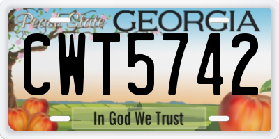 GA license plate CWT5742