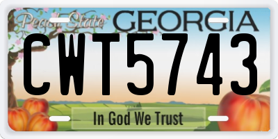 GA license plate CWT5743