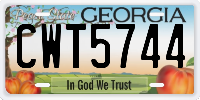 GA license plate CWT5744