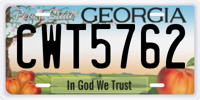 GA license plate CWT5762