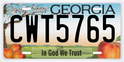 GA license plate CWT5765