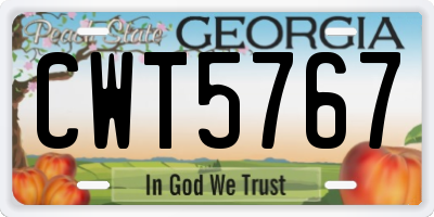 GA license plate CWT5767