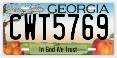 GA license plate CWT5769