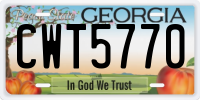 GA license plate CWT5770