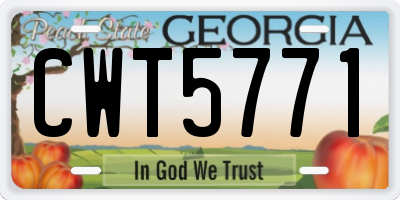 GA license plate CWT5771