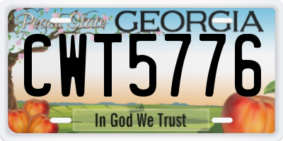 GA license plate CWT5776