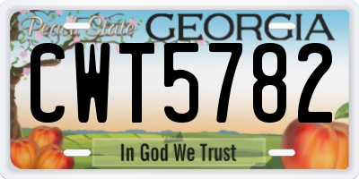 GA license plate CWT5782