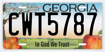 GA license plate CWT5787
