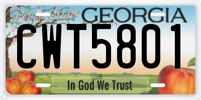 GA license plate CWT5801
