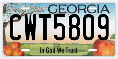 GA license plate CWT5809