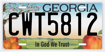 GA license plate CWT5812