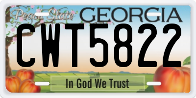 GA license plate CWT5822