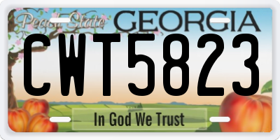 GA license plate CWT5823