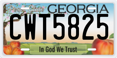 GA license plate CWT5825
