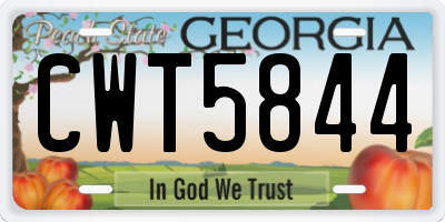 GA license plate CWT5844