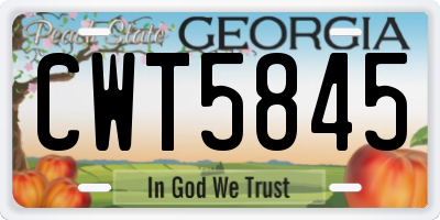 GA license plate CWT5845