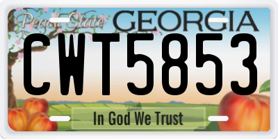 GA license plate CWT5853