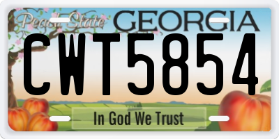 GA license plate CWT5854