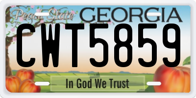 GA license plate CWT5859
