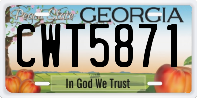 GA license plate CWT5871