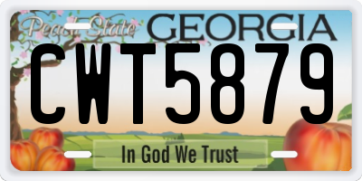 GA license plate CWT5879