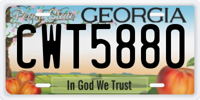 GA license plate CWT5880