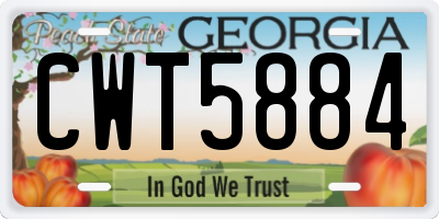 GA license plate CWT5884