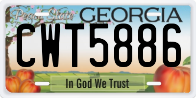 GA license plate CWT5886