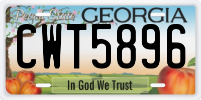 GA license plate CWT5896