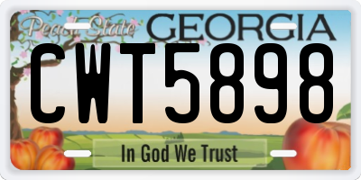 GA license plate CWT5898