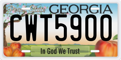 GA license plate CWT5900