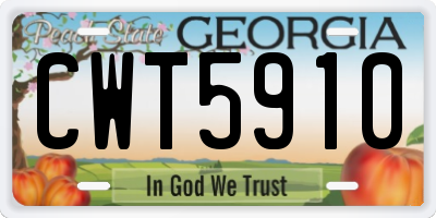 GA license plate CWT5910