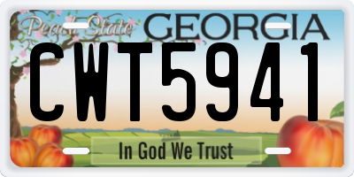 GA license plate CWT5941