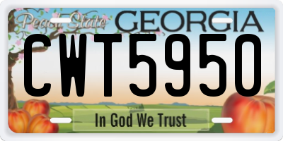 GA license plate CWT5950