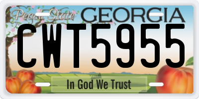 GA license plate CWT5955