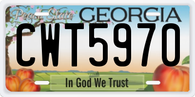 GA license plate CWT5970
