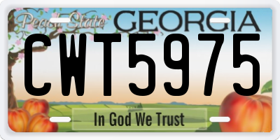 GA license plate CWT5975