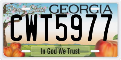 GA license plate CWT5977