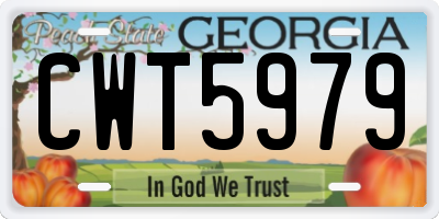 GA license plate CWT5979