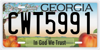 GA license plate CWT5991